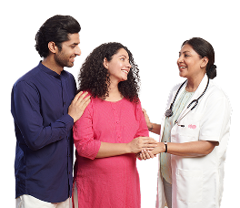 Medical professionals with patient